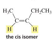 <p>compound with the substituent (in example H) on the same side of the double bond</p>