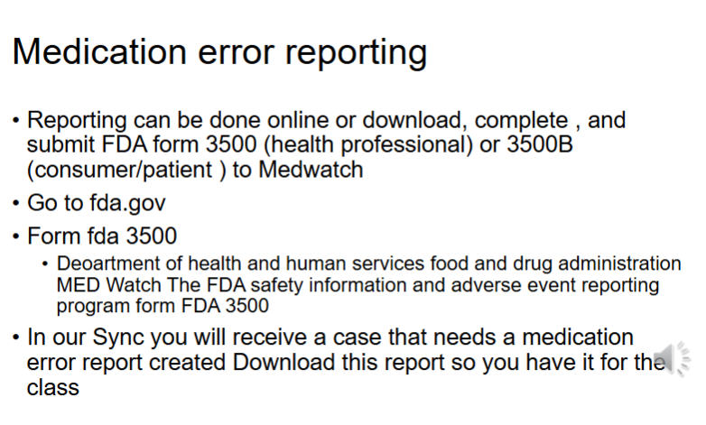 <p>a. (note: form 3500b is for CONSUMERS/PATIENTS)</p><p></p><p><strong>LO: healthcare professionals submit form 3500 to the FDA</strong></p>