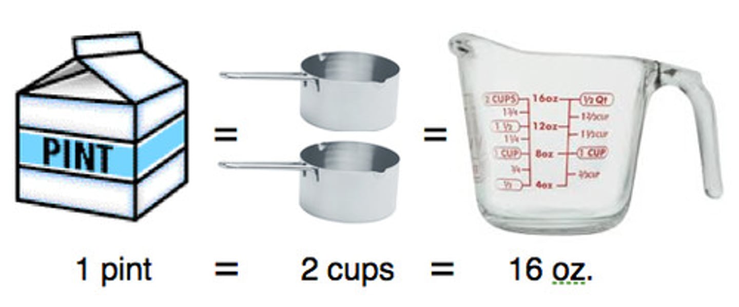 <p>A customary unit of capacity equal to 2 cups</p>
