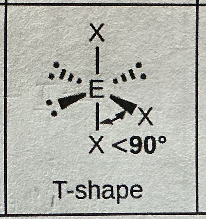 <p>T-shape, 90 degrees</p>