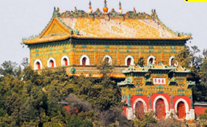 <p>is a two-decked religious building first built in 1750 during the reign of Emperor Qianlong (1711-1799).</p><p>It imitated the wooden architecture’s appearance but was made of brick and stone without a single beam to support the weight of the hall. </p><p>Without any timber beams and was also known as "No Beam Hall".</p><p>This building is always eye-catching with shining glazed bricks all around it. Not only the roof but also the walls were stuck on colorful glazed tiles and bricks, in yellow and green with purple and blue stripes. </p><p>There are several real and virtual arch gates made of marble gate on the façade and the back of the hall. Exquisite glazed Buddha statues in rows were inlaid on the wall around the arch gates. </p><p>A total of 1,008 of these statues are the highlight making this building especially unique.</p><p></p>