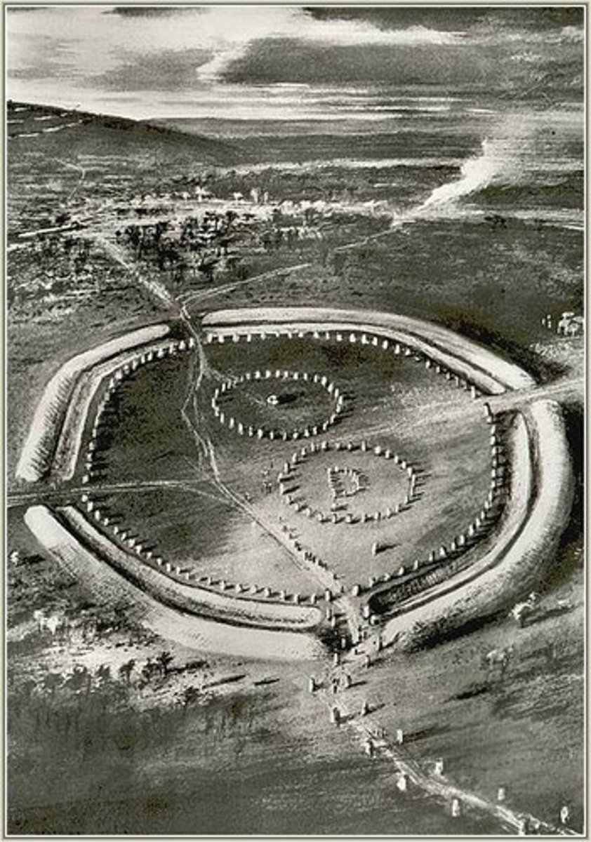 <p>Wiltshire, England</p><p>ca. 3,250- 2,600 BC</p><p>- large circular henge and stone arrangement</p><p>- related ritual practice and cosmic alignments</p>