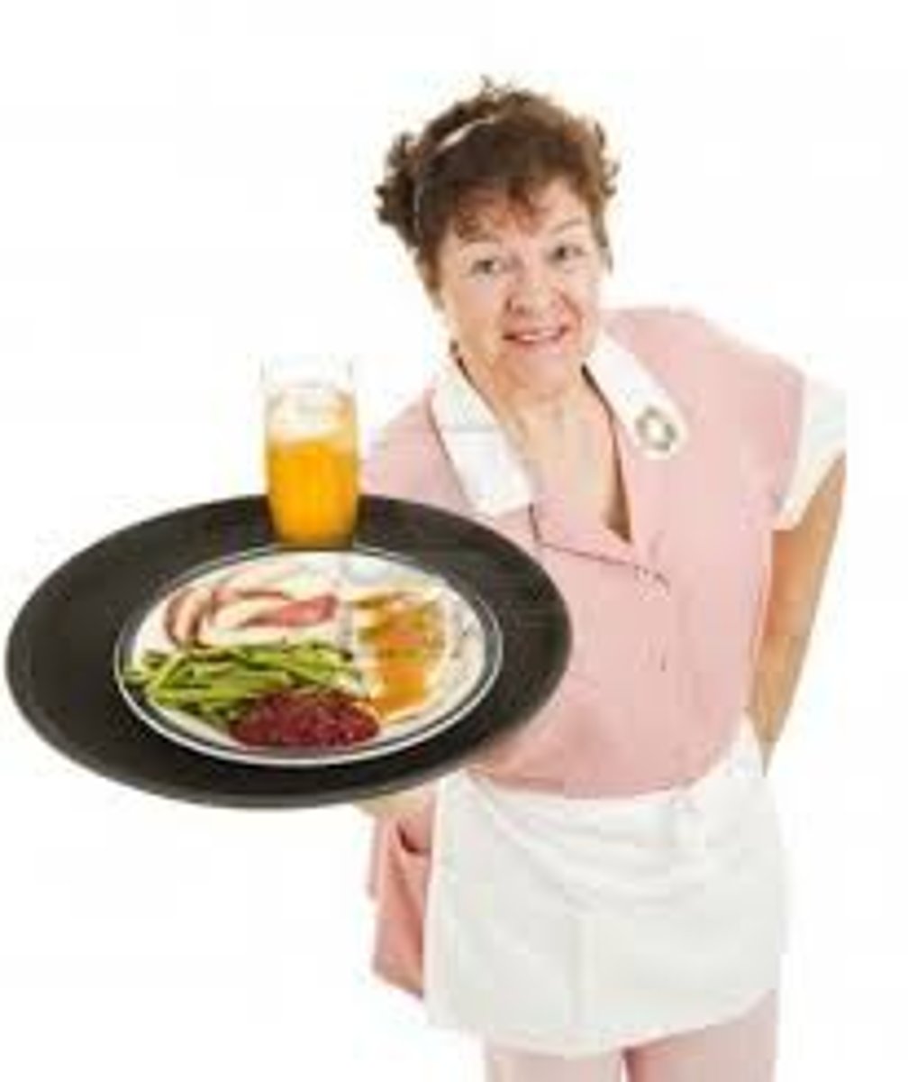 <p>to serve something to someone</p>