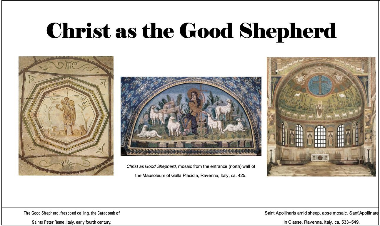<p>christ as the good shepard</p>