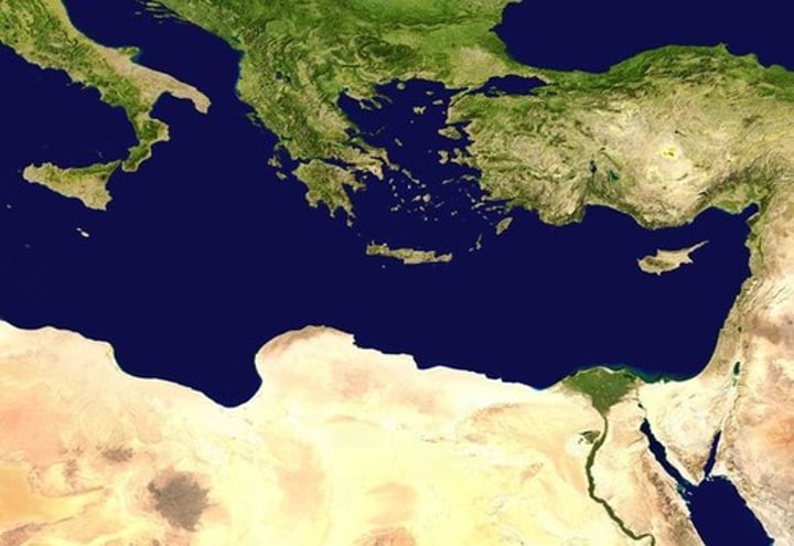 <p>The sea near Northern Africa</p>