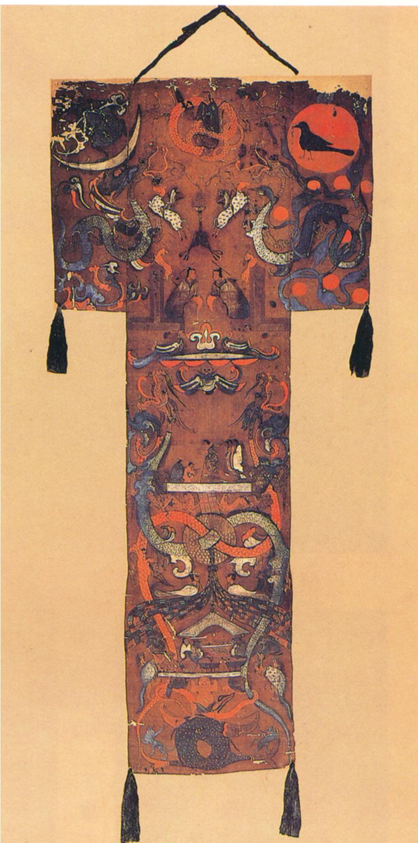 <p>180 BCE. Painted silk. China</p>