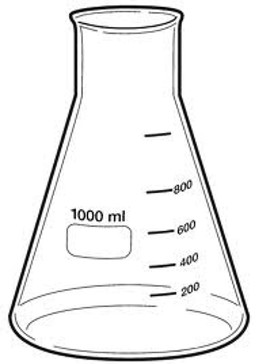 <p>erlenmeyer flask</p>