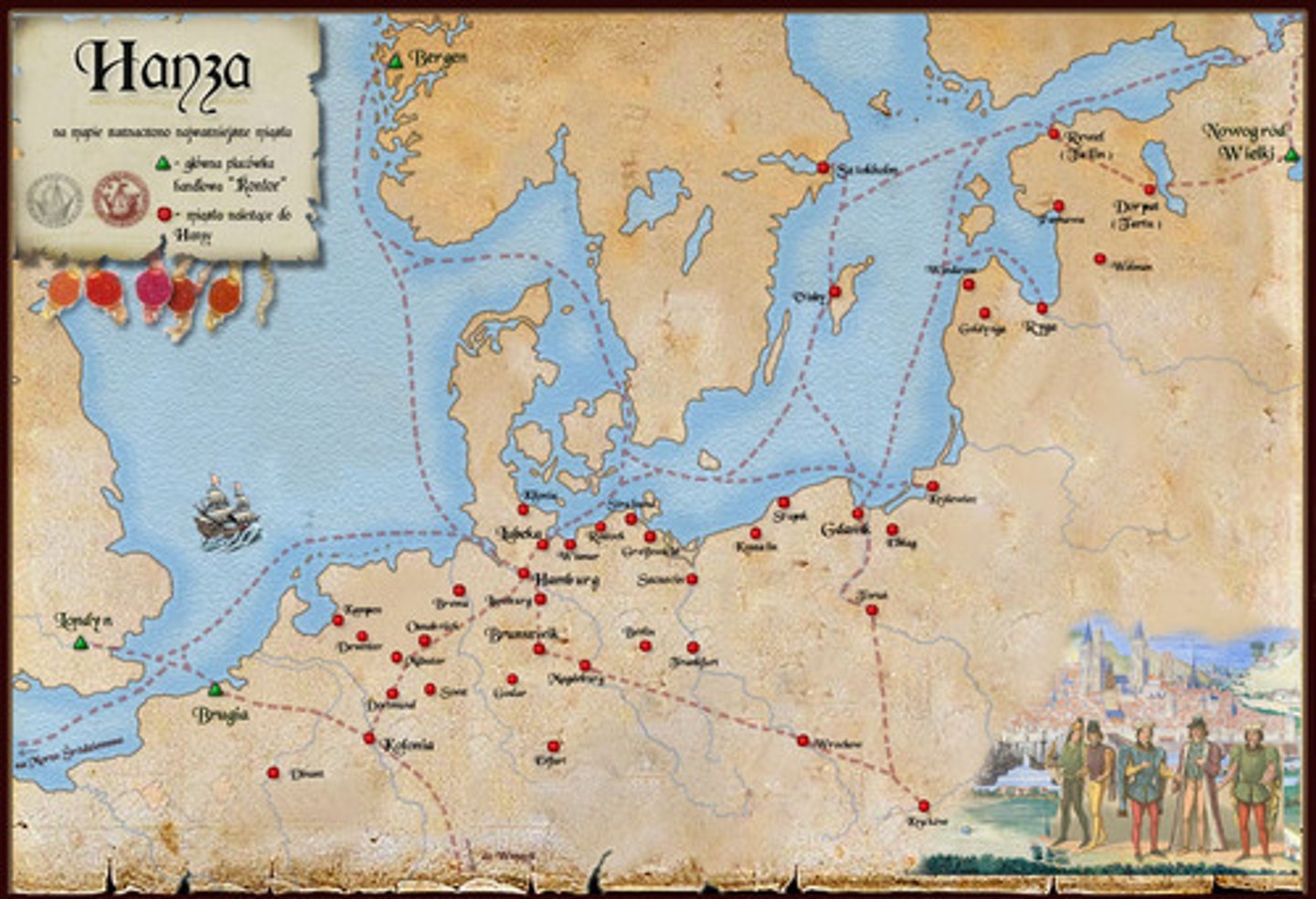 <p>A collection of Northern European and Baltic city-states that established common trade practices and defensive alliances and came to dominate commercial activity in northern Europe from the 13th to the 15th century. The League resulted in the emergence of a middle class and set a precedent for large European trading groups (interdependence as opposed to isolated feudalism)</p>