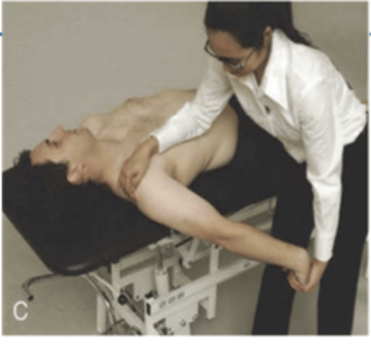 <p>Radial Nerve</p><p>Shoulder: Depression, IR, ABD (40 deg), extension (25 deg)</p><p>Elbow: Extension</p><p>Forearm: Pronation</p><p>Wrist: Flexion, Ulnar deviation</p><p>Fingers/thumb: Flexion</p><p>Shoulder: IR</p><p>Cervical Spine: Contra side flexion</p>