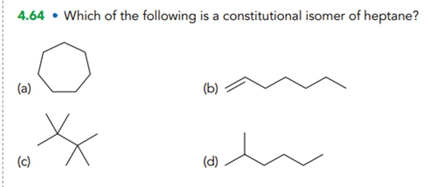 <p>Which of the following is a constitutional isomer of heptane?</p>