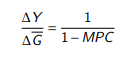 <p>multiplier is 1 / 1-MPC</p>