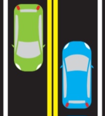 <p>double solid yellow lines</p>