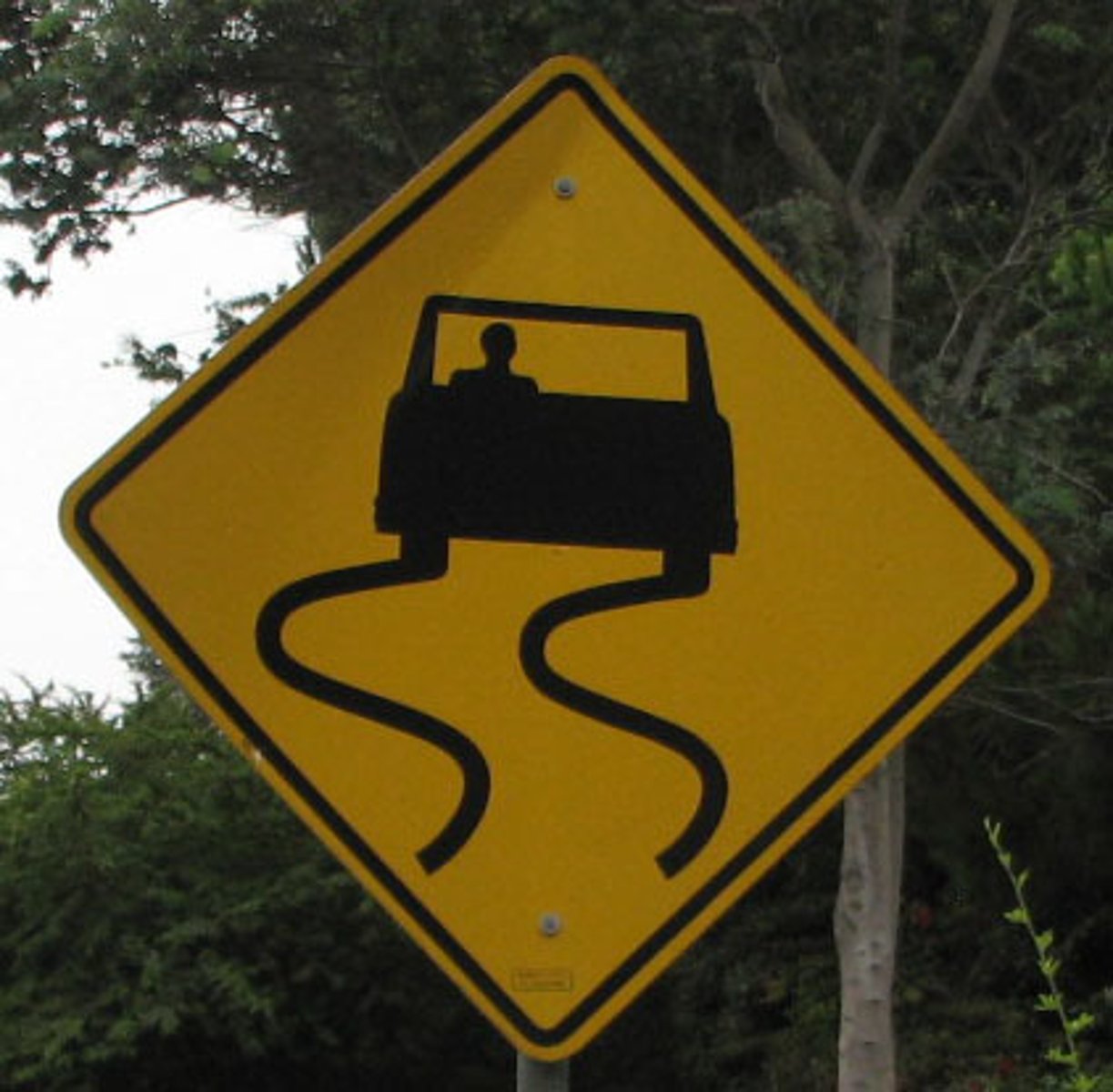 <p>Lose control of the vehicle on a slippery road.</p>