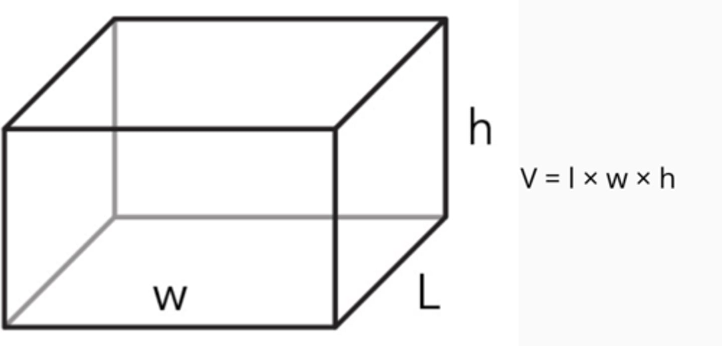 <p>V = l • w • h</p>