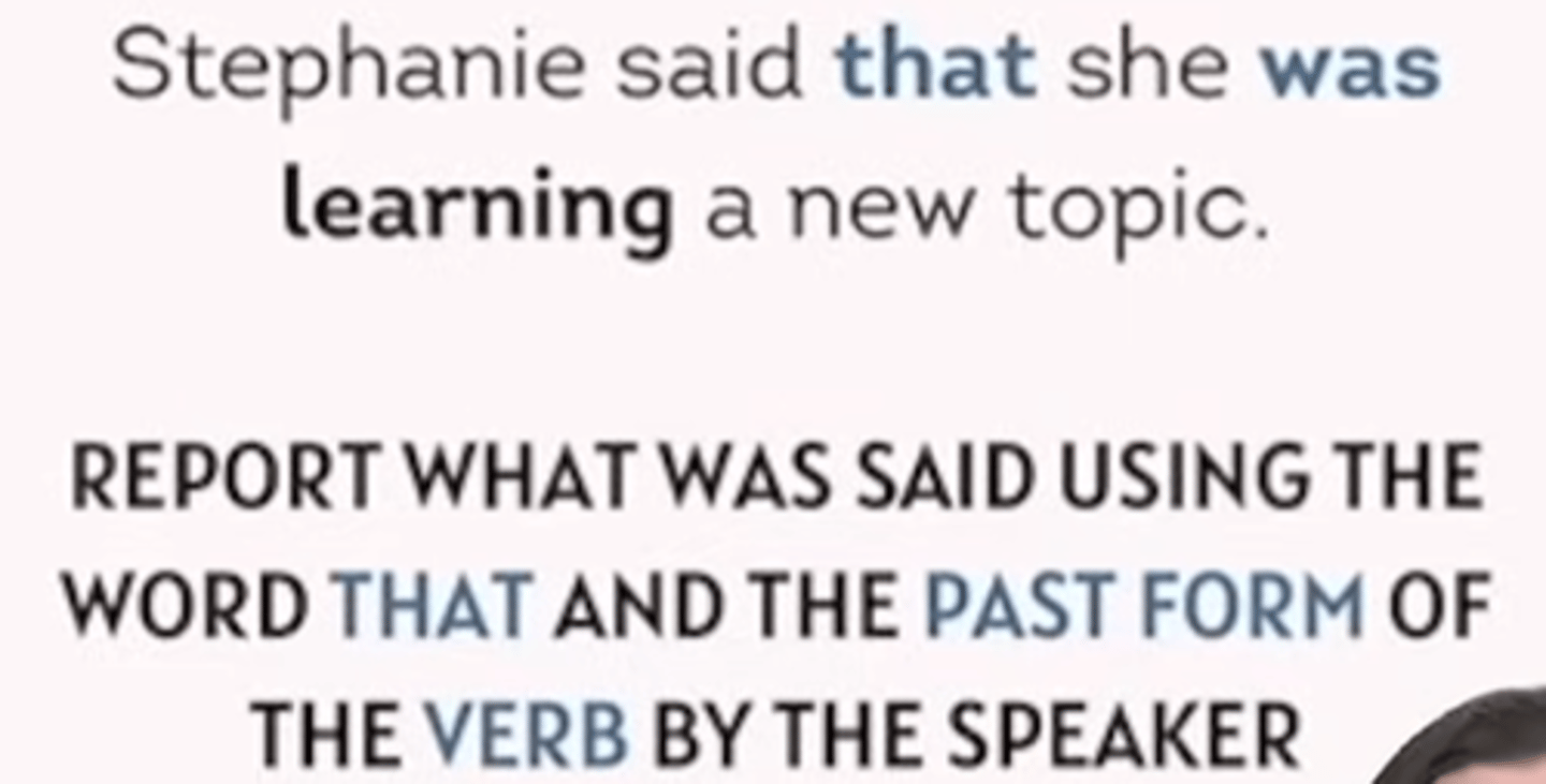 <p>Do not use the exact words of the speaker; do not use quotations marks.</p>