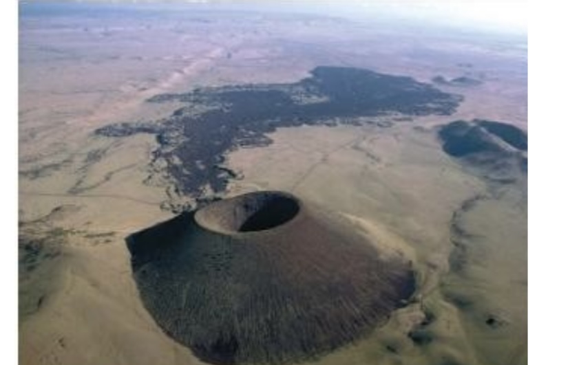 What are some features of a cinder volcano?