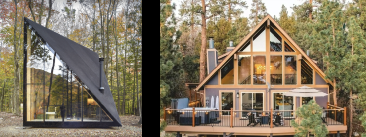 <ul><li><p><span style="background-color: transparent;"><span>A one-room house that has a very striking yet simple shape that is meant to reflect the environment it's in - the woods</span></span></p></li><li><p><span style="background-color: transparent;"><span>The Idea: to subordinate oneself to the site and to impose as little as possible on it by sticking to basics</span></span></p><ul><li><p><span style="background-color: transparent;"><span>Can be 50,000 - 300,000</span></span></p></li></ul></li><li><p><span style="background-color: transparent;"><span>The idea that anybody can put it on any similar site</span></span></p></li><li><p><span style="background-color: transparent;"><span>This is a design that evolves out of an architectural tradition</span></span></p></li><li><p><span style="background-color: transparent;"><span>Made out of 100% recyclable materials</span></span></p><ul><li><p><span style="background-color: transparent;"><span>Deeply embedded in a long architectural tradition, still very much of the early 21st century</span></span></p></li><li><p><span style="background-color: transparent;"><strong><span>Baxandall: </span></strong><span>makes the point that great art is about timeless themes, and in many ways a very particular conception of time and place</span></span></p></li></ul></li><li><p><span style="background-color: transparent;"><strong><span>A perfect square:</span></strong><span> wanting to distill this into one of the most perfect geometric shapes</span></span></p><ul><li><p><span style="background-color: transparent;"><span>Not a triangle as we would imagine</span></span></p></li><li><p><span style="background-color: transparent;"><span>Shows us what would happen if the building sank through the ground</span></span></p></li></ul></li><li><p><span style="background-color: transparent;"><span>Reinforced to want to be a perfect geometric plan</span></span></p></li></ul><ul><li><p><span style="background-color: transparent;"><span>Long tradition of these houses: A =-frame houses (has a triangle root at the top) - most common type of houses in the united states + europe</span></span></p><ul><li><p><span style="background-color: transparent;"><span>Traingular roof shape can be done in a variety of ways</span></span></p><ul><li><p><span style="background-color: transparent;"><span>Not uncommon to emphasize the a-frame roof by having it be most of the house, and making the surrounding walls glass</span></span></p></li></ul></li></ul></li></ul><p></p>