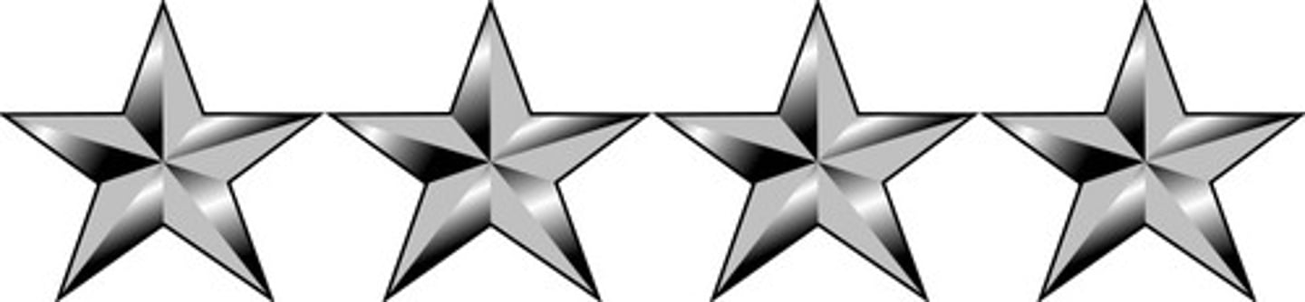 <p>General (Gen)</p><p>Four silver stars</p>