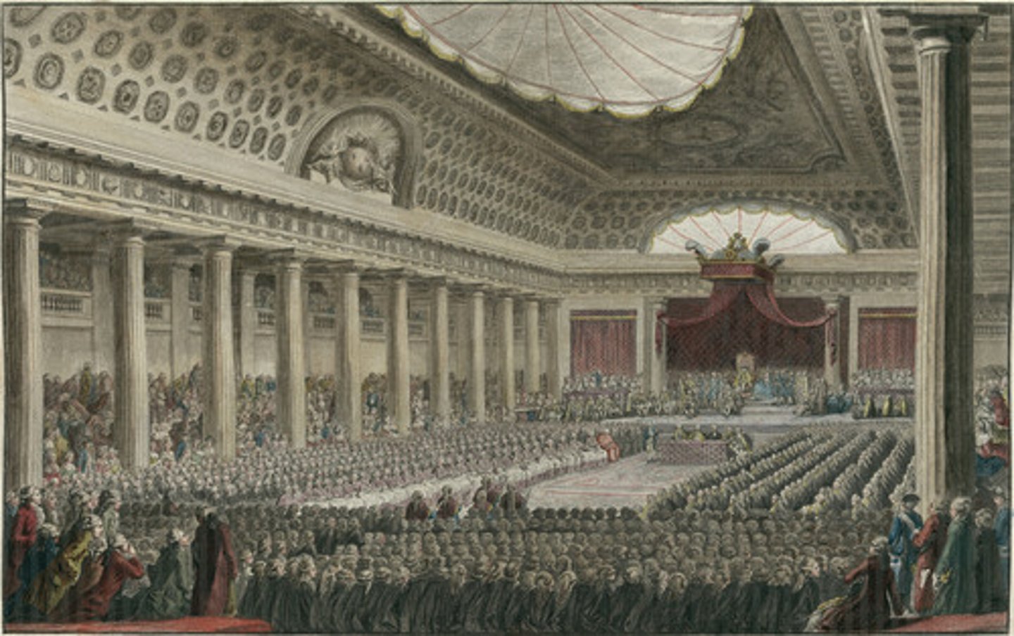 <p>France's traditional national assembly with representatives of the three estates, or classes, in French society: the clergy, nobility, and commoners. During his reign, Louis XIV never called the Estates General to session.</p>
