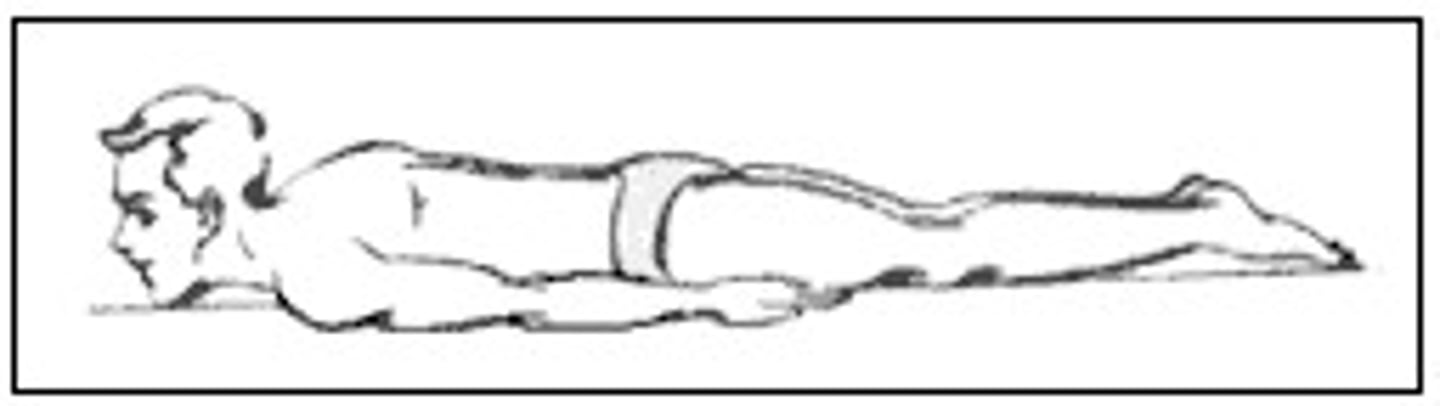 <p>The body is lying face down.</p>