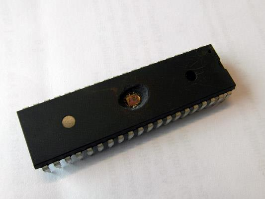<p>Decapping it, removing the top with acids and heat - don’t try this at home!</p><ul><li><p>Check it under a microscope</p></li><li><p>Fuses area often enforces read-out protection</p></li><li><p>Cover the whole chip except for the fuses and shine a strong UV light at it</p></li><li><p>Flip the fuse’s bit and disable ROP</p></li></ul><p></p>