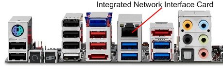 <p>Normally desktop computers come with an integrated ethernet NIC.</p>