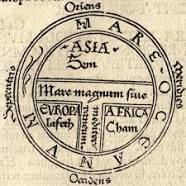 <p>an early world map that represented by a circle with a T inside.</p>