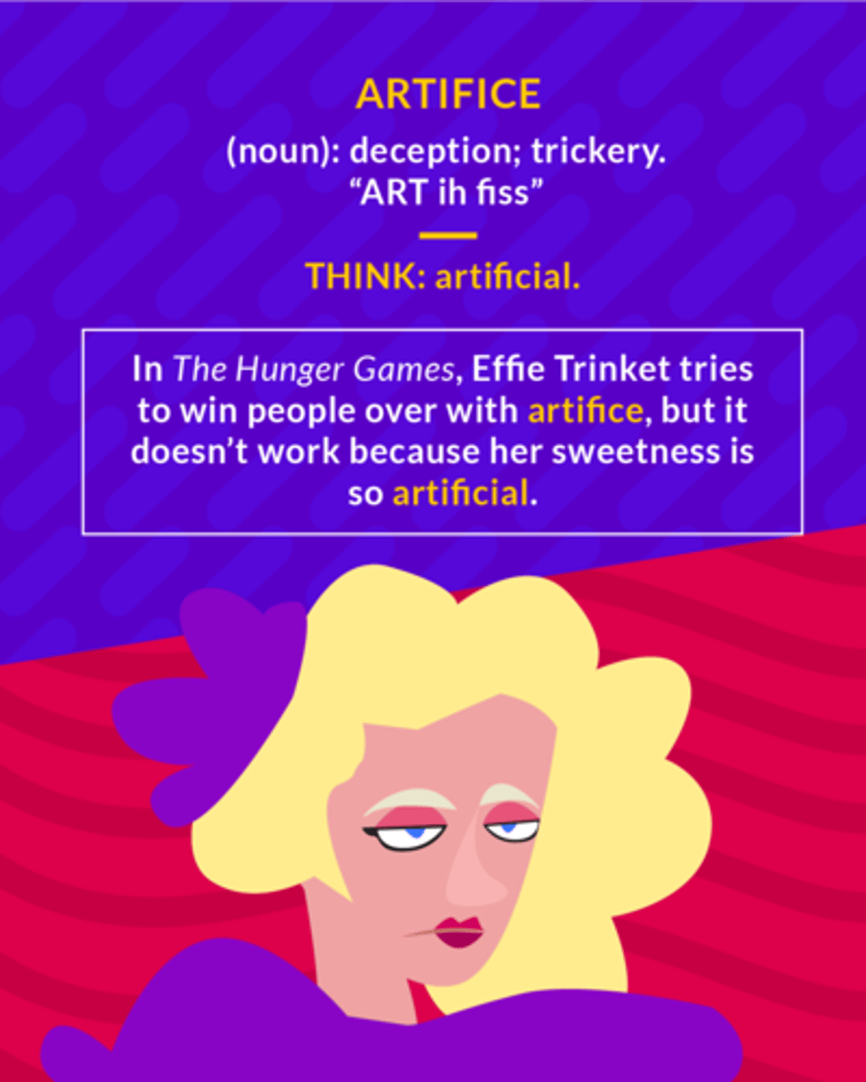 <p>noun: deception; trickery</p><p>noun: A clever trick used to deceive someone.</p>