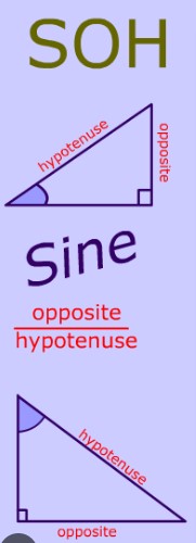<p>Sin [opposite/hypotenuse] </p>