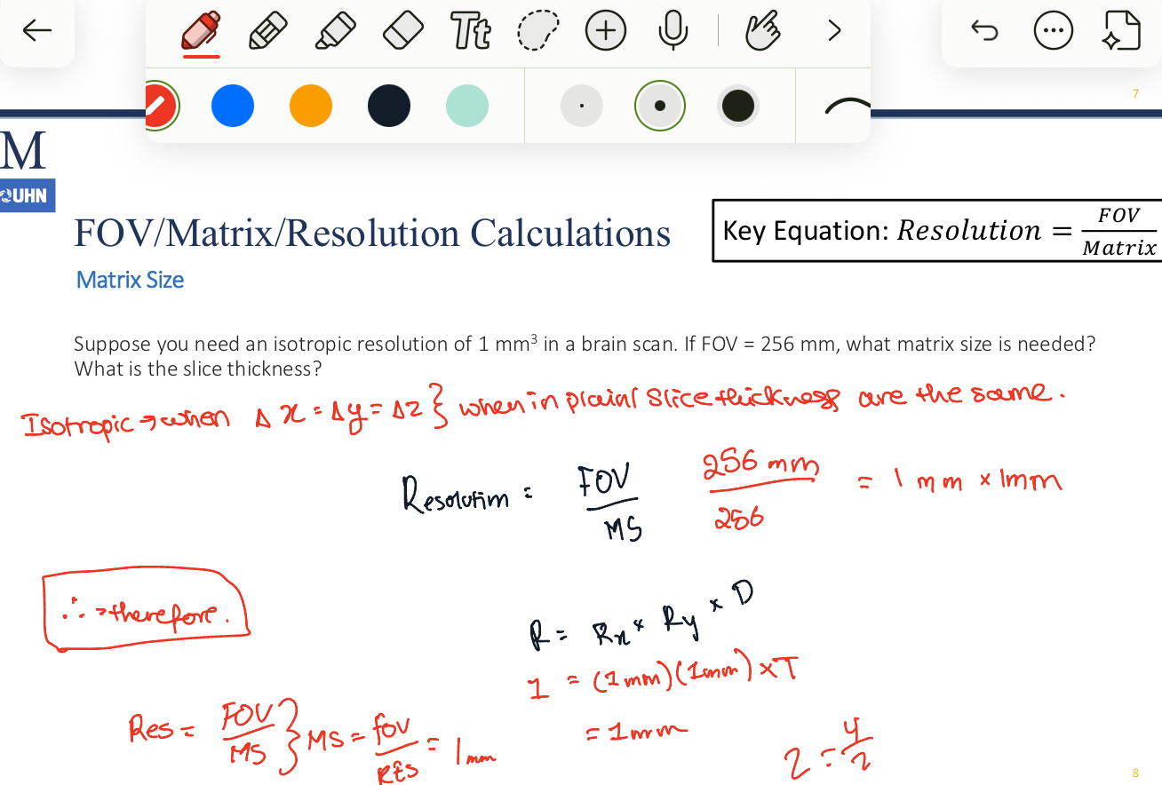 <p>That Rx = Ry = thickness of the image voxel dimensions, resulting in uniform resolution in all directions. </p>
