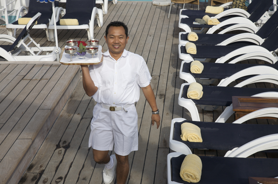 <p>steward | stewardess (n)</p><ul><li><p>The airline <strong>steward </strong>ensured all passengers were comfortable and provided them with refreshments.</p></li><li><p>The cruise ship <strong>stewardess </strong>served delicious meals to the passengers throughout their journey.</p></li></ul><p></p>