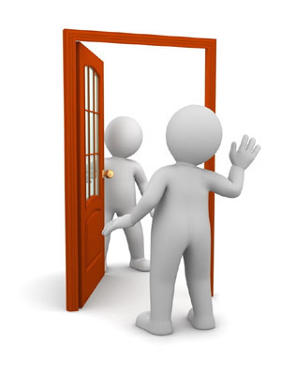 <p>to come in</p>