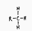 <p>Follows the form R-C^-H_-H-H</p><p>Non polar and hydrophobic</p>