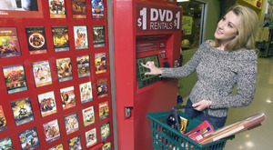 <p>to rent a DVD</p>
