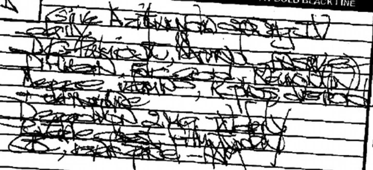 <p>(adj.) difficult or impossible to read</p>