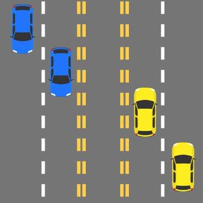 <p>What do double broken yellow lines mean?</p>