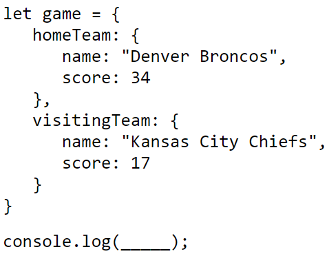 <p>what would you write to output denver broncos?</p>