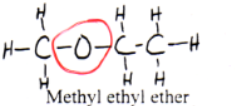 <p>ether (example: methyl ethyl ether)<br>- glycosidic linkage is also classified as this functional group</p>