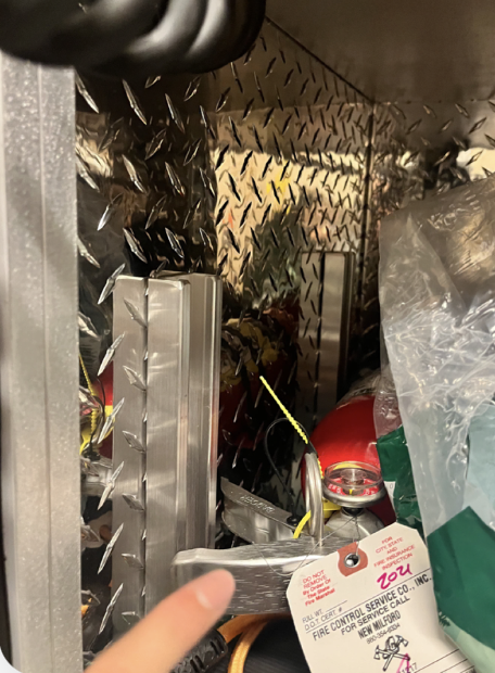 <p>Drivers side Double Door Cabinet</p>