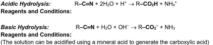 <p>Hydrolysis of Nitriles</p>