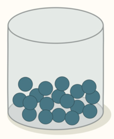 <ul><li><p>closely packed together in an irregular arrangement. </p></li><li><p>has the able to move past each other.</p></li></ul>