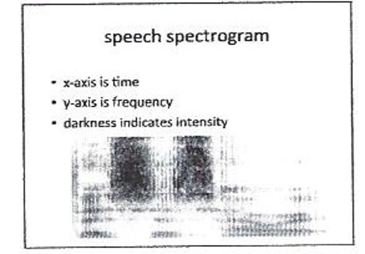<p>frequency over time ( best representation)</p>