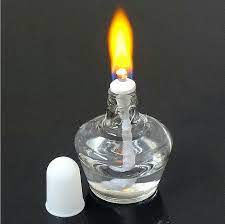 <p>Appearance - small jar with a tank for fuel and comes with a lid which has a tiny hole to hold a single wick</p><p>Uses - used to produce open single flame (2 inches), can be used for flame sterilization</p><ul><li><p>Typical fuel is denatured alcohol, methanol, or isopropanol</p></li><li><p>cap is used as a snuffer for extinguishing the flame</p></li></ul>