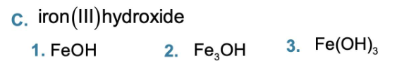 <p>What is the correct formula for each compound?</p>