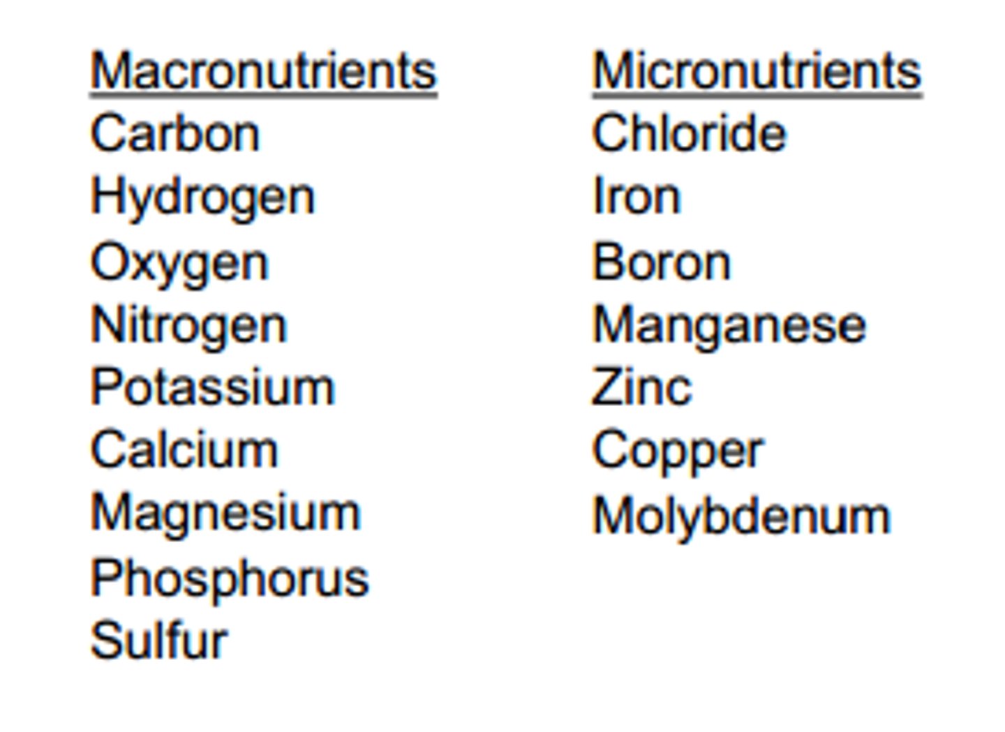 <p>things that provide nourishment needed for growth and staying alive</p>