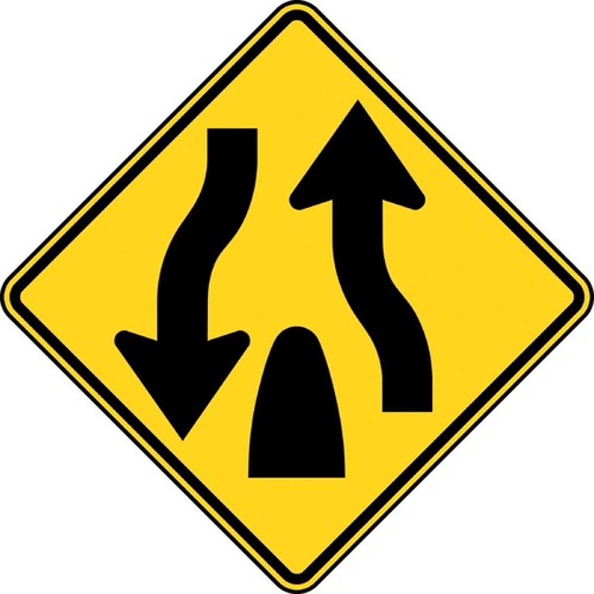 <p>B. Divided highway ends.</p>