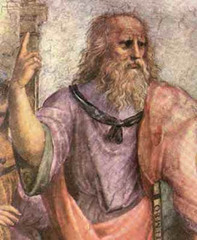 <p>Greek philosopher; knowledge based on consideration of ideal forms outside the material world; proposed ideal form of government based on abstract principles in which philosophers ruled</p>