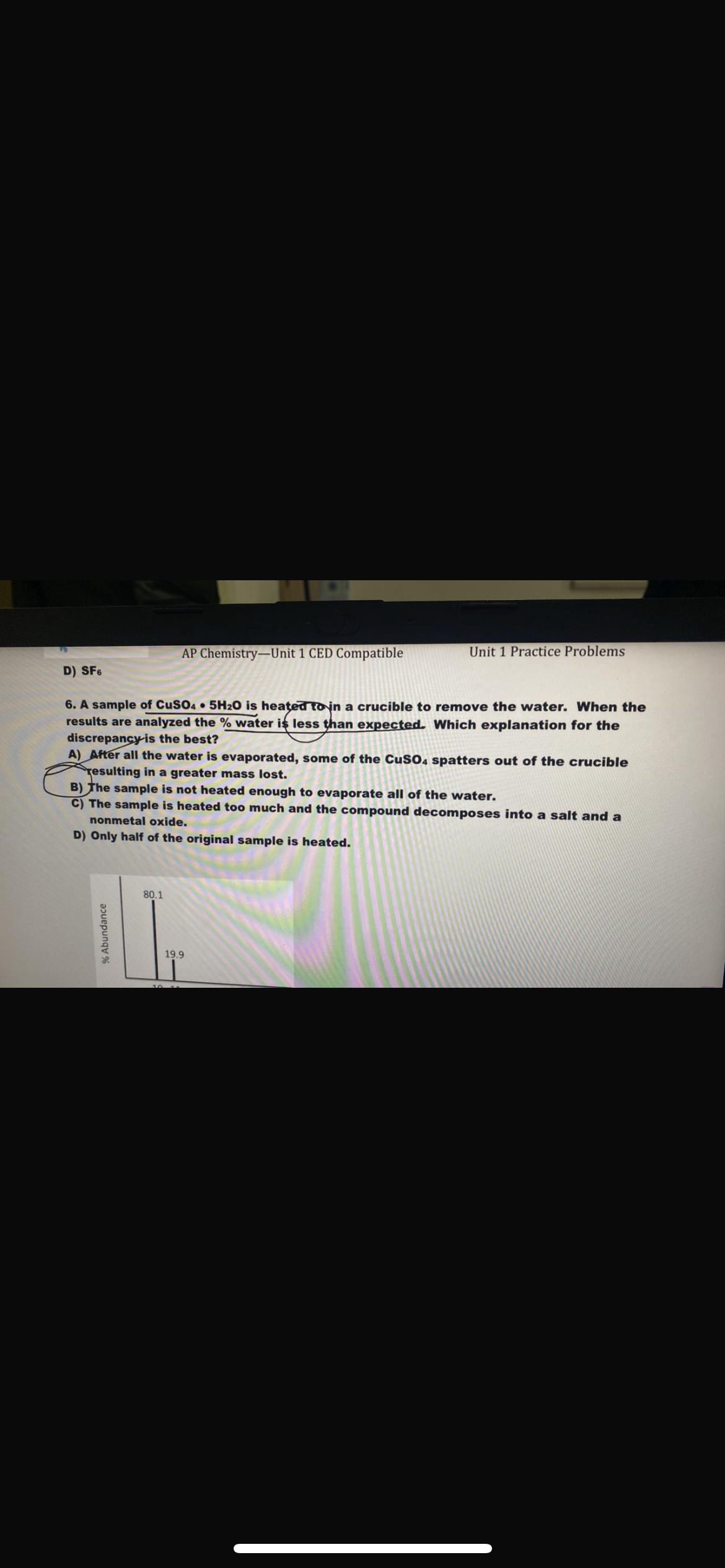 <p>(Unit 1.3; hydrates) from past paper </p>