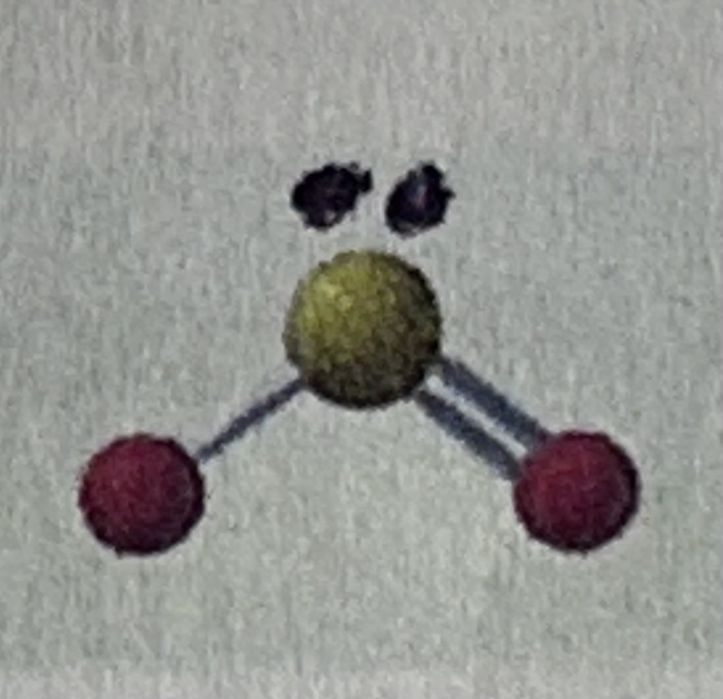 <p>Bent (one lone pair) has a bond angle that is less than…</p>