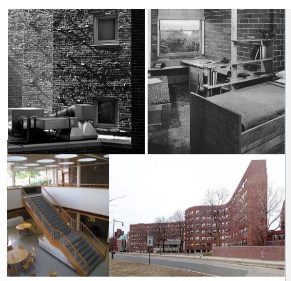 by Alvar Aalto
Maximizes the view of the river for every student
▪ Southern orientation of all rooms
▪ Increased density: undulating shape, fan-shaped ends
▪ Single-loaded corridor & a variety of room shapes
▪ South side: rooms
▪ North side: stairways, common spaces